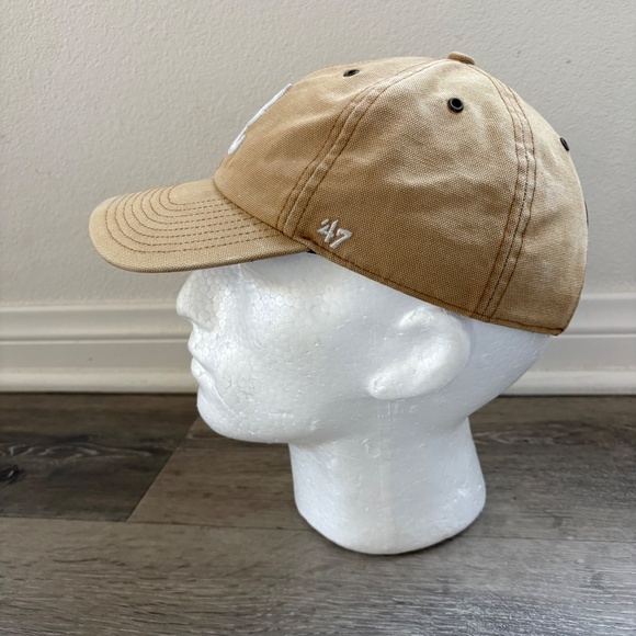 Carhartt x ’47 Brand Atlanta Braves Hat Tan Canvas Baseball Cap Adjustable OSFA - Picture 4 of 13